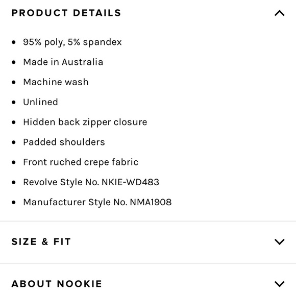 Nookie - long sleeve ruched plunge neck mini sz M - Picture 8 of 10